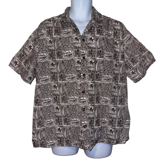 Vintage Retro Favant Hawaiian Shirt Mens XL Floral Aloha Vacation Surfboard Tiki - Picture 1 of 10